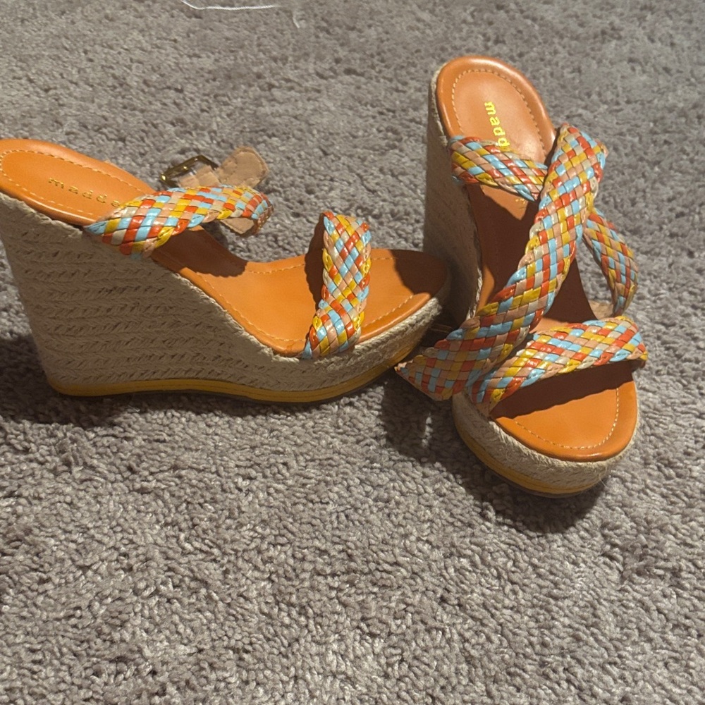 Colorful Woven Wedge Sandals